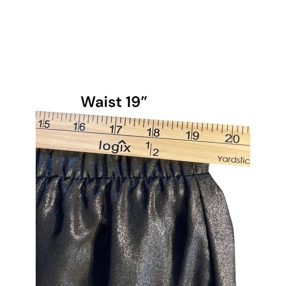 Old Navy Women’s XL Metallic Black A-Line Skirt Elastic Waist Midi Length NWT - Picture 6 of 8